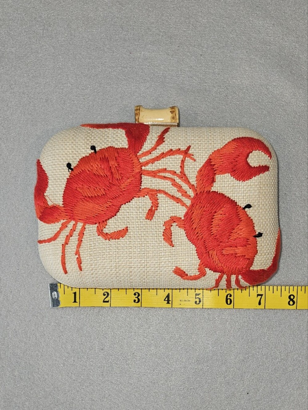 Viral Tommy Bahama Crab Embroidered Clutch Crossbody – NWT Coastal Beach Bag - Picture 14 of 16